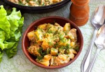 Картошка с грибами и молоком