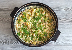 Картошка с грибами и молоком