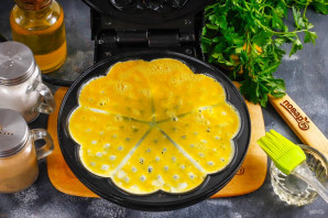 Омлет в вафельнице