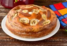 Пирог «Зебра» с бананом