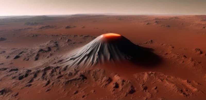 Гигантский вулкан обнаружили на Марсе