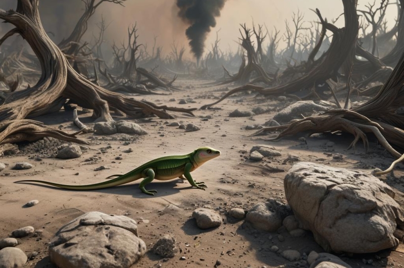 Группа ящериц загадочным образом пережила падение астероида 66 миллионов лет назад