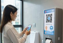 В китайских туалетах выдают бумагу после просмотра рекламы