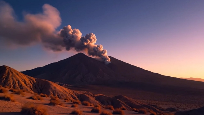 Дремавший стратовулкан Тафтан неожиданно проявил признаки активности спустя сотни тысяч лет покоя