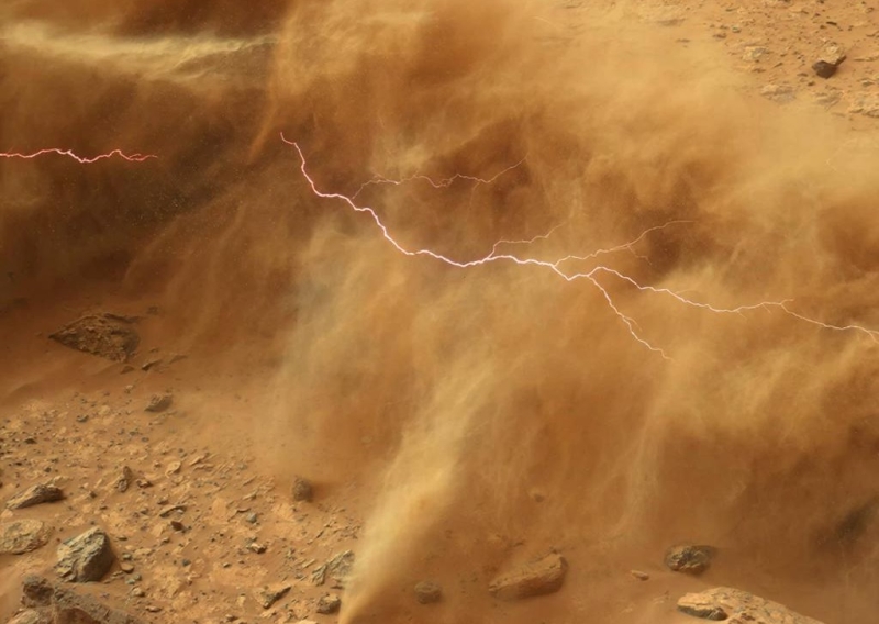 Впервые зафиксирован звук молнии на Марсе