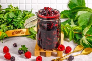 Джем из малины и черной смородины