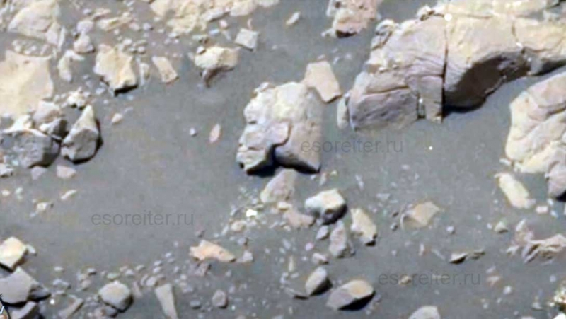 На снимках Марса обнаружили необычный камень, похожий на голову статуи