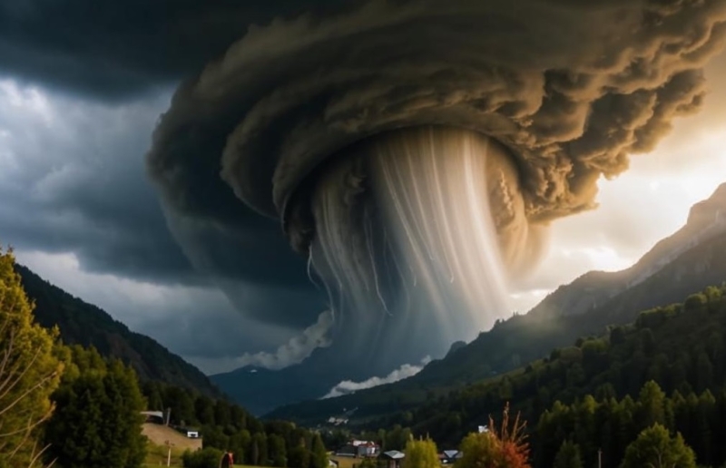 &laquo;Неподвижный&raquo; торнадо в горах Китая удивил экспертов