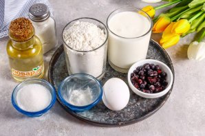 Оладьи на кефире с черникой