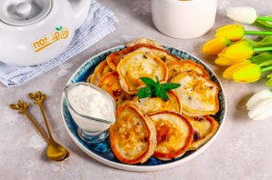 Оладьи на кефире с черникой