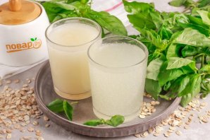 Овсяный квас с базиликом