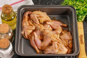 Перепелки в соевом соусе в духовке