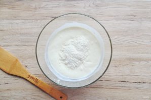 Творожные оладьи с яблоком на кефире