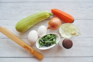 Запеканка из кабачков со стручковой фасолью